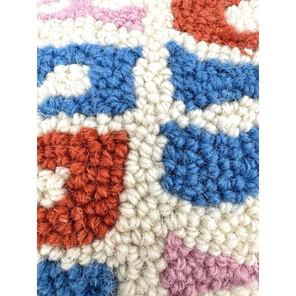 Soda‎ Pop Pillow Hooked Wool Americana Soda Fountain Decor Retro